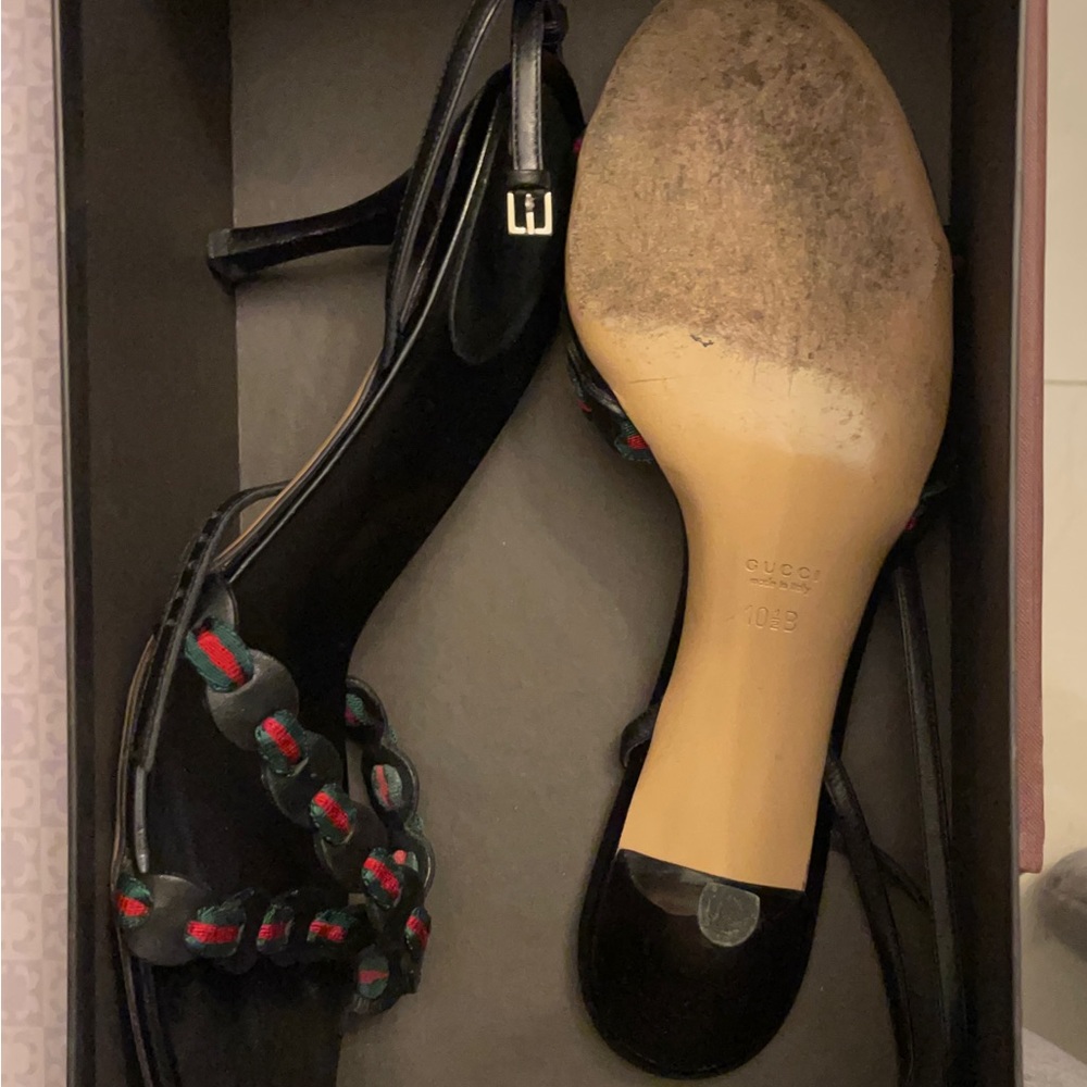 Vintage Gucci sandals, black and red - Picture 4 of 5